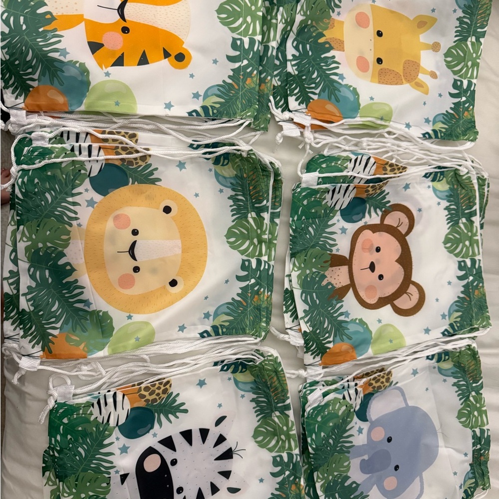 Animal Print Kids Drawstring Bags